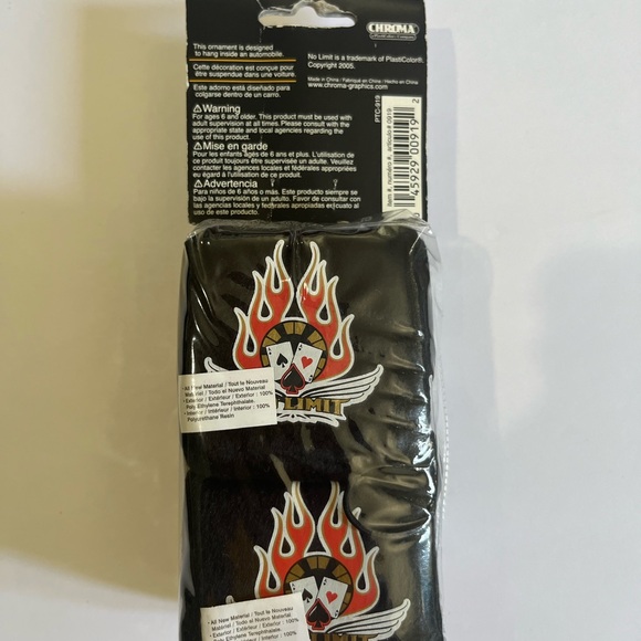 Black and red fuzzy car dice - Picture 2 of 2